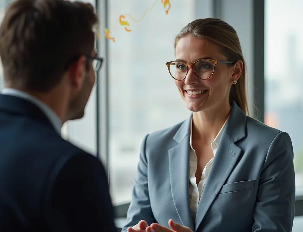 Professional business coaching session with manager